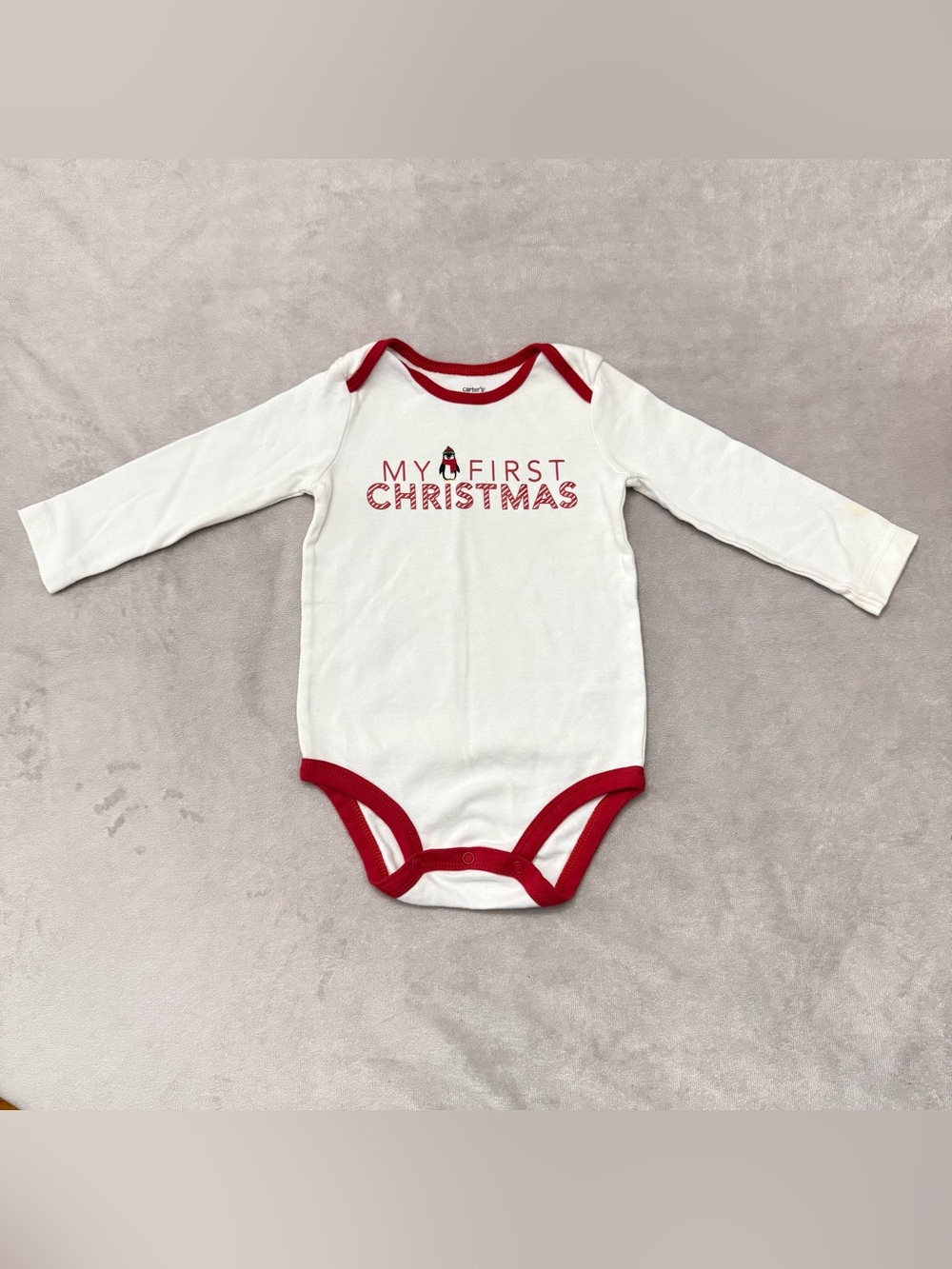 Carter’s My First Christmas Baby Bodysuit 18 Months Long Sleeve Holiday Onesie